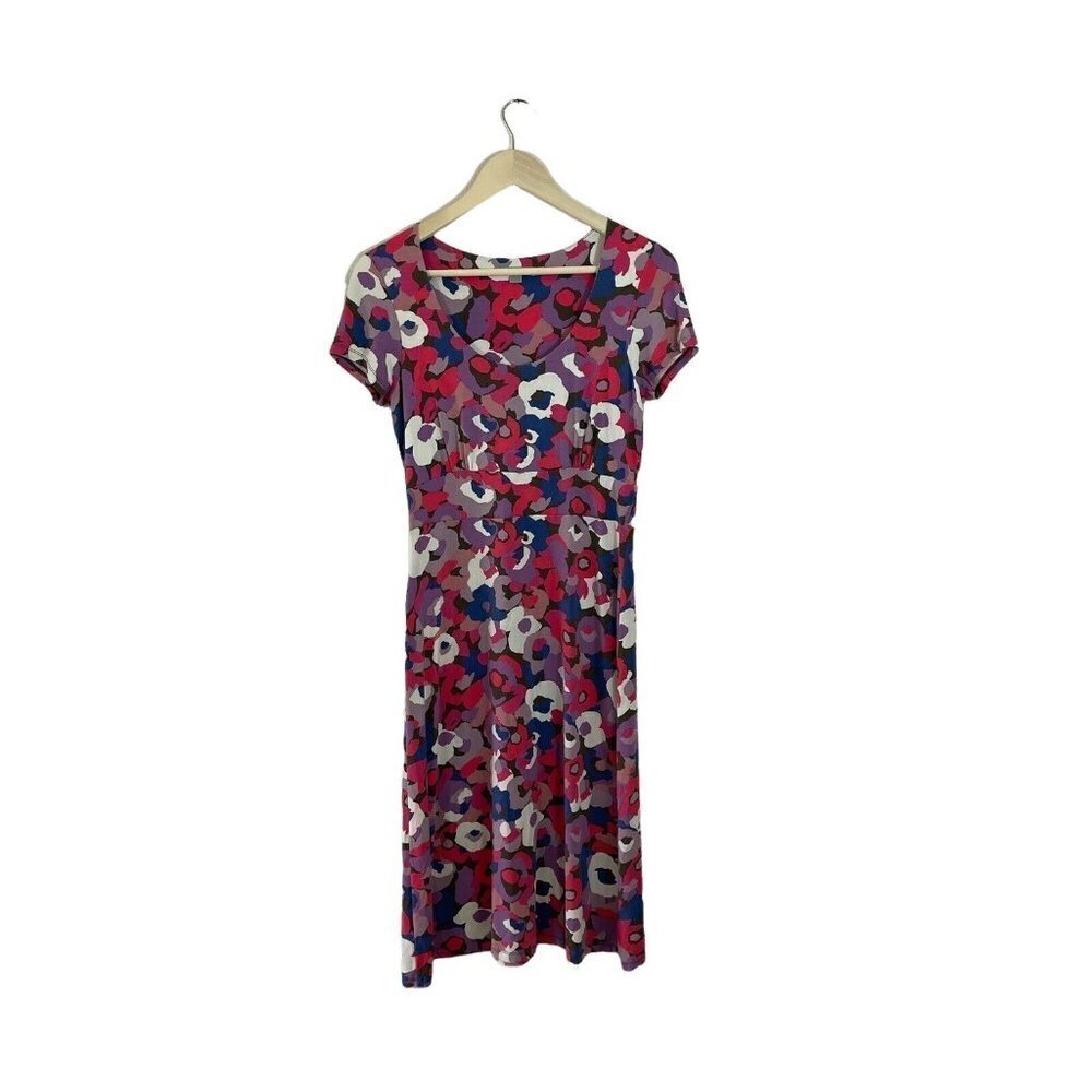 Boden 6 Jersey Dress Floral Stretch Short Sleeve Viscose Blend